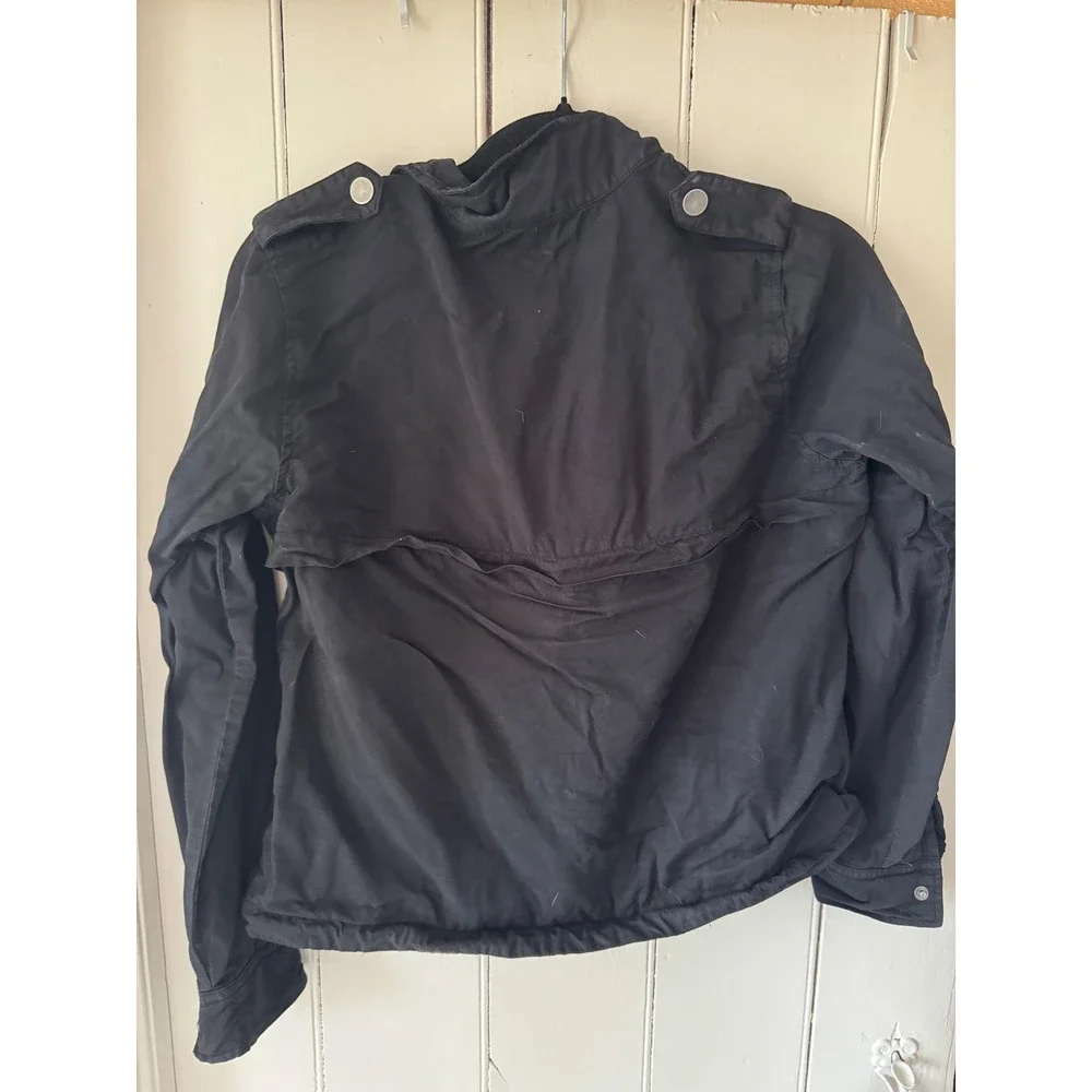 kut from the kloth black‎ longsleeve button up zip jacket womens XS EUC